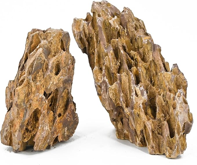 Unocho Dragon Stone Aquarium Rocks 5lb Seiryu Stone for Fish Aquariums Landscaping Model Fish Tanks Terrariums Vivariums Paludarium Amphibian Enclosures(2-4 inches)