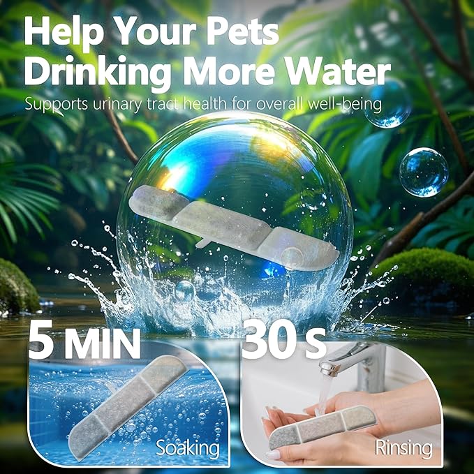 6+6 Packs Cat Water Fountain Filter Replacement Compatible with DownyPaws Cat Fountains, Fits Fursink 84oz/2.5L & 101oz/3L Pet Water Fountain with Pre-Filter Sponges