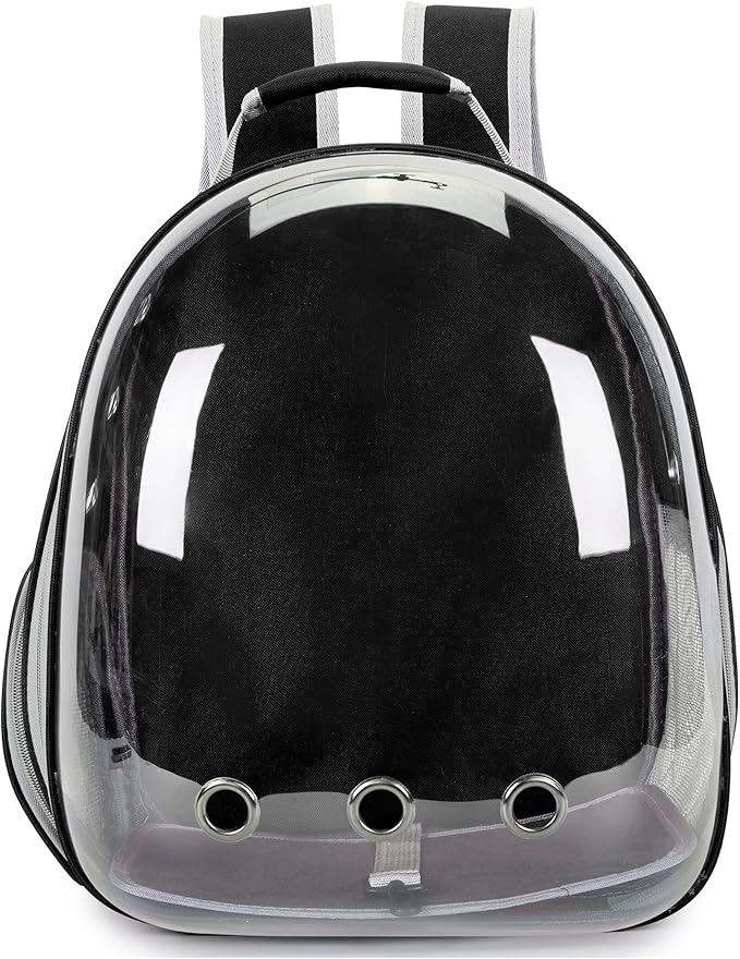 Cat Bubble Backpack Carrier for Small Medium Dogs Cats Carrying Bag, Airline Approved Pet Travel Carrying Bag Dog Hiking Walking Outdoor Backpack (Black)