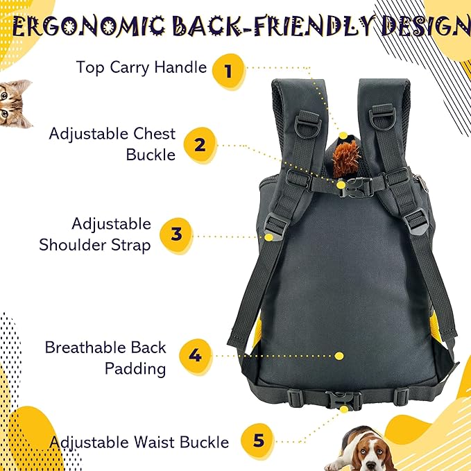 MORIK Lion's Den: Pet Backpack Carrier for Small Dogs and Cats Under 20 lbs. with Good Ventilation, Washable Mat, and Safety Strap, Ideal for Travel, Hiking, and Everyday Adventures (Medium)