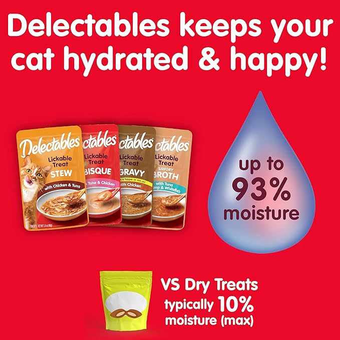 Hartz Delectables Stew Lickable Wet Cat Treats for Adult & Senior Cats, Tuna & Shrimp, 12 Count, 1.4 Ounce (Pack of 12)