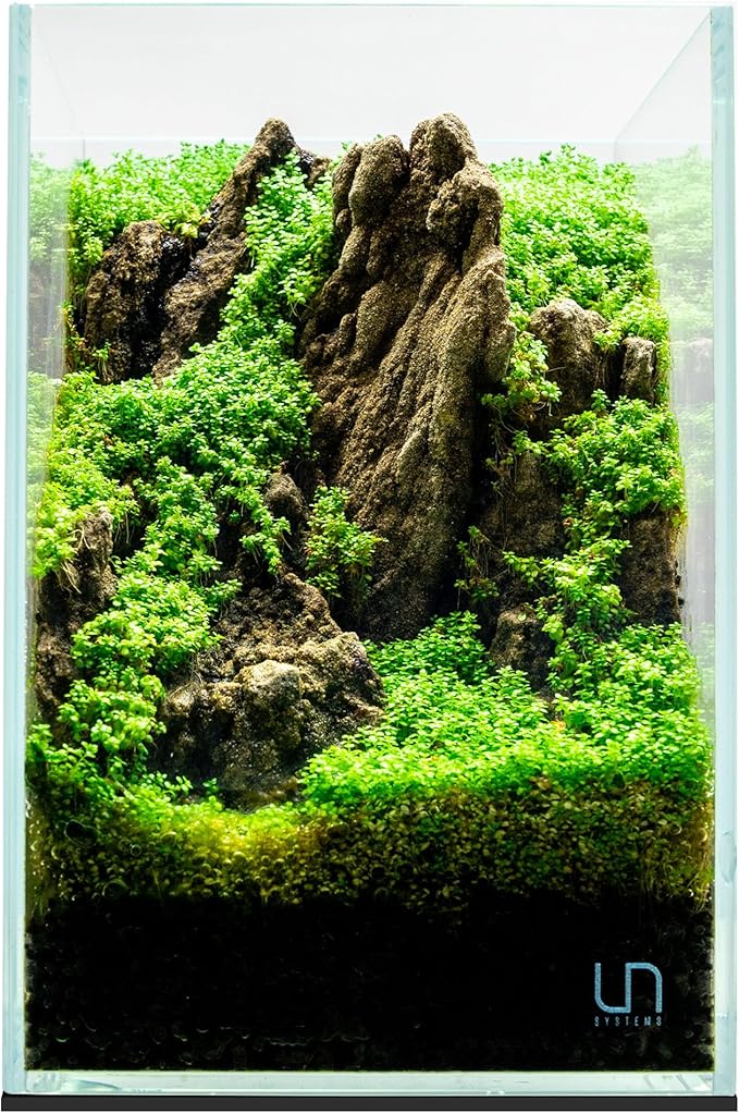 UNS Ultra Clear Rimless Tank - 3.1GAL | 12L - 7.87x7.87x11.81 | 20x20x30 CM, 5mm Glass Thickness, Leveling Mat Included - Low Iron, High Clarity Fish Tank w/ 45° Mitered Edge - [20T]