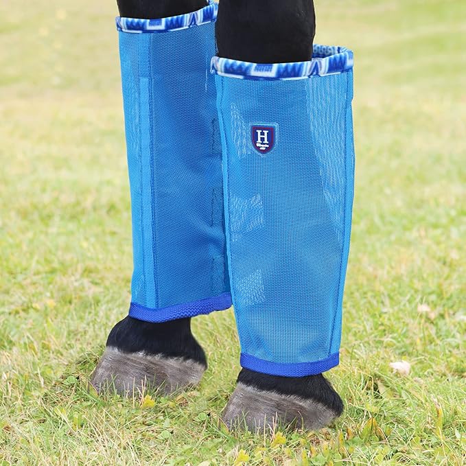 Fine Mesh Fly Boots Loose Fitting & Non-Slip Horse Fly Leggings Fleece Air Flow (Set of 4)