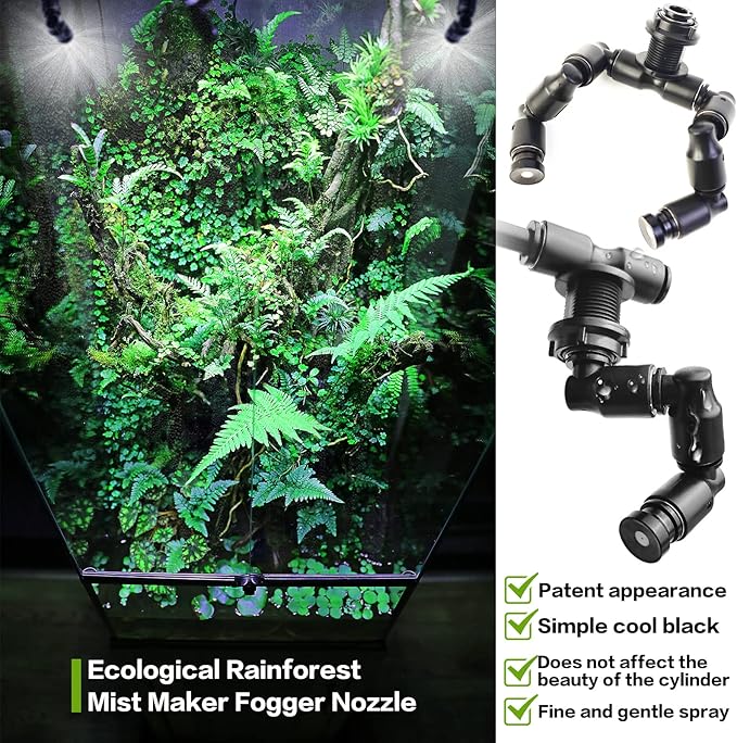 Reptile Fogger Automatic Reptile Mister Fogger for Terrarium, Timed Terrariums Humidifiers for Chameleon/Lizard/Snake/Turtle/Frog