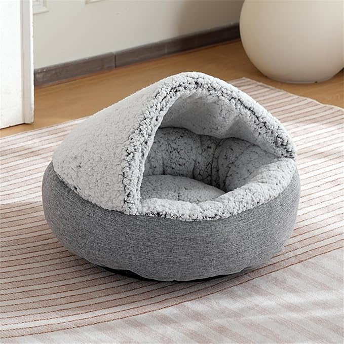 Nest Bed - Lapcatz Cat Beds for Indoor Cats, Fluffy Cat Bed Cave Plush Warm Nest for Cats (Flannel,XXL 32"x32")
