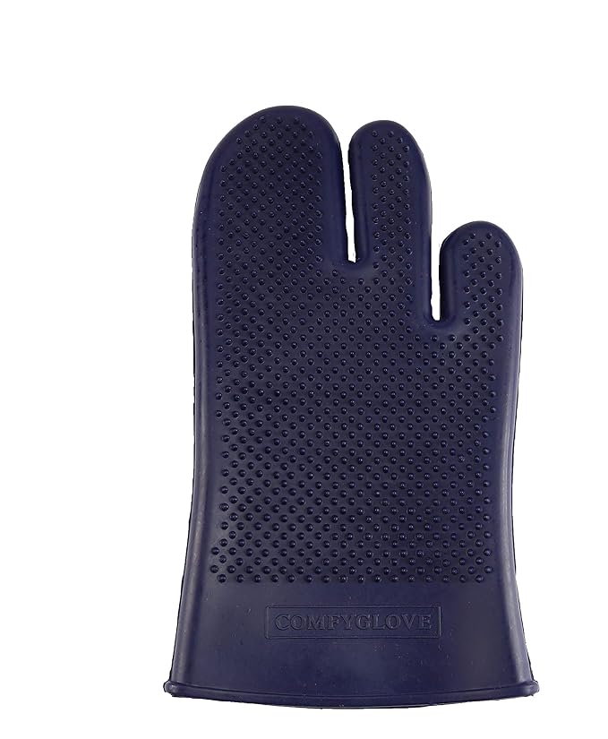 Comfy Pet Grooming & Bathing Glove - Fits Either Hand - Soft Gentle Nubs for Horses, Dogs, Cats & Other Pets - Short & Long Hair - Works Great on Thin and Sensitive Skin (Navy Blue)