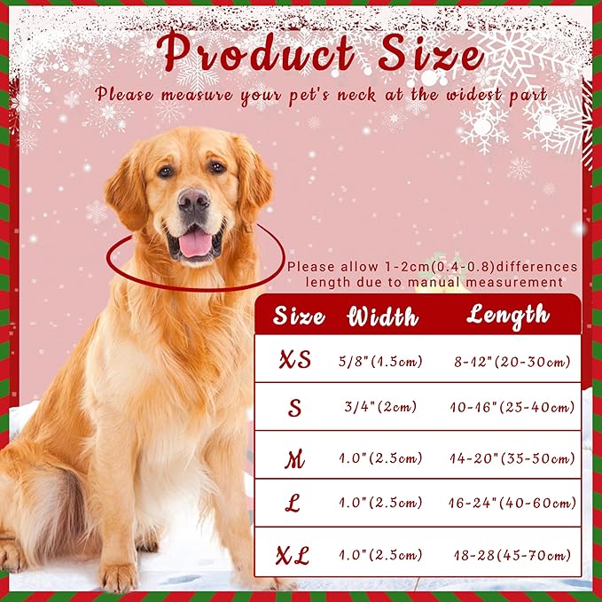 Christmas Plaid Dog Collar, Classical Boys Girls Puppy Collar for Small Medium Large Dogs, Adjustable Soft Plaid Pet Collar with Safety Buckle for Male Females(Red Plaid, M)