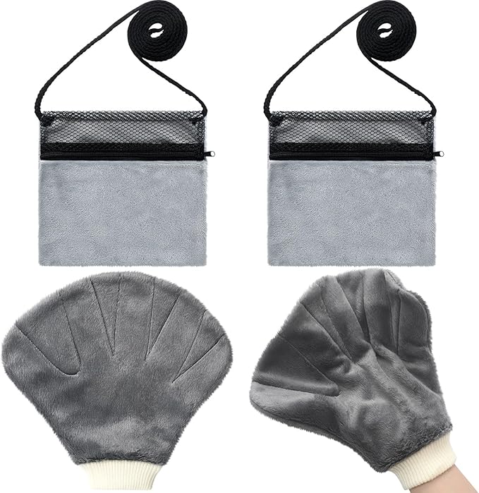 4 Pcs Sugar Glider Bonding Pouch with Mitt Calming Hedgehog Gloves Sugar Glider Cage Accessories Handling Bite Proof Hamster Carry Bag for Small Animal Outgoing Sleeping
