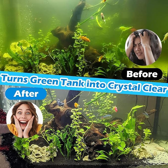 TARARIUM Small Aquarium Filter U-V for 10-45 Gallon Tank, 158GPH Fish Tank Filters for Betta Fish Tank Green Clean Machine, Internal Pump Filter for Turtle Tank Saltwater Freshwater Crystal Clear