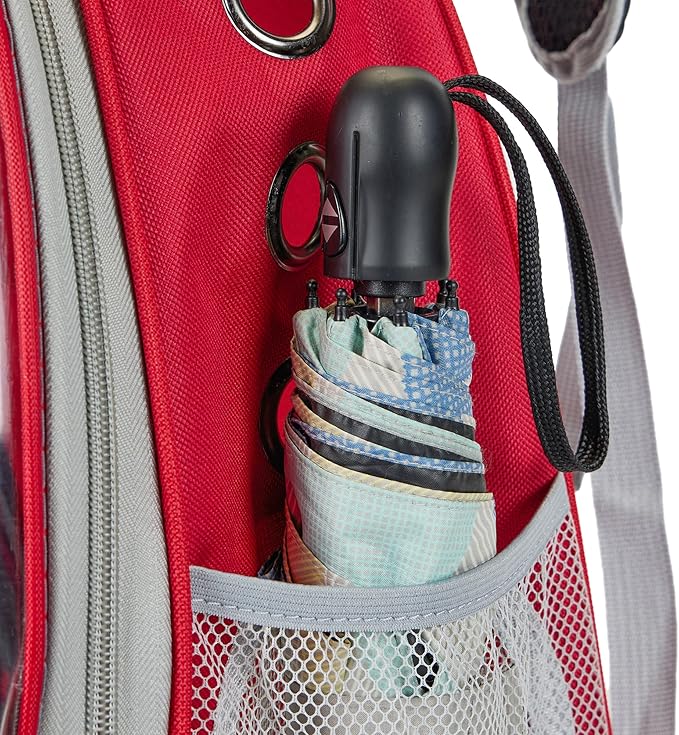 Cat Bubble Backpack Carrier for Small Medium Dogs Cats Carrying Bag, Airline Approved Pet Travel Carrying Bag Dog Hiking Walking Outdoor Backpack (Red)