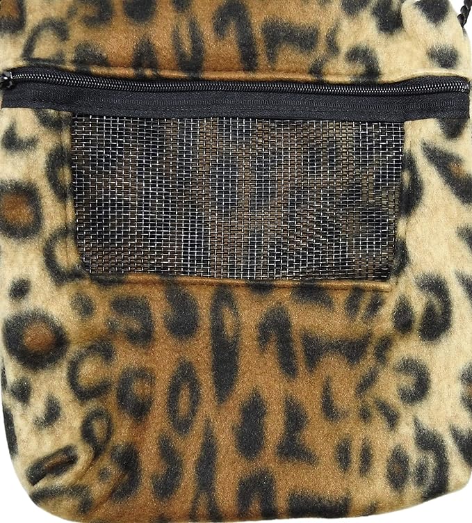 Bonding Carrier Pouch - Premium Bonding Pouch for Sugar Gliders & Other Small Pets - Durable Cozy Fleece Material, Mesh Screen, Silk Rope, and Zipper, Pet Sleeping Bag, Jaguar