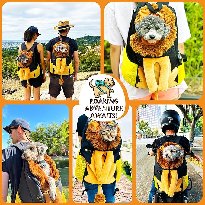 MORIK Lion's Den: Pet Backpack Carrier for Small Dogs and Cats Under 20 lbs. with Good Ventilation, Washable Mat, and Safety Strap, Ideal for Travel, Hiking, and Everyday Adventures (Large)