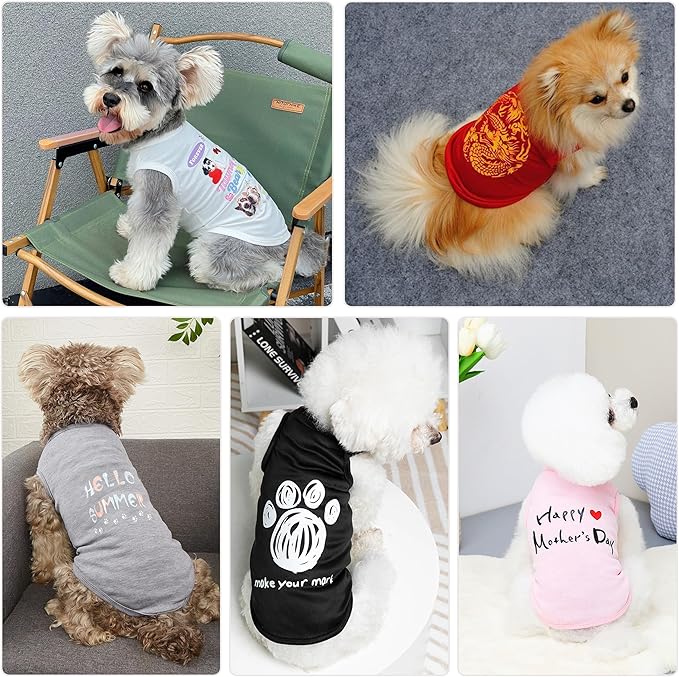 Custom Dog Shirt, Customized Summer Breathable Pullover Pet Outfit Personalized Pet Shirt Customized with Name/Text/Photo/Logo for Pet Dogs Puppy Cats Kitten（Custom Dog Shirt）