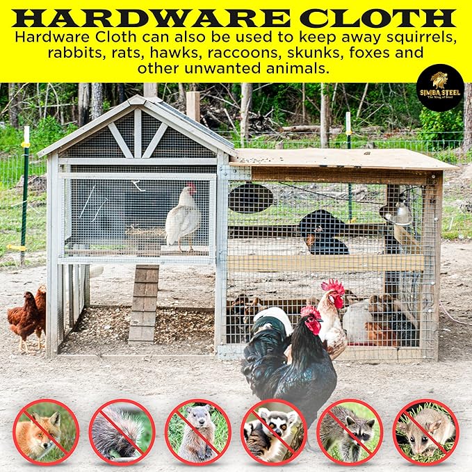 48” x 50 FT Hardware Cloth 1 inch Mesh 16 Gauge, Hot Dip Galvanised Wire Mesh, Rust Proof, Welded Cage Wire Rolls for Garden, Fence, Chicken, Rabbit, Pet Enclosures
