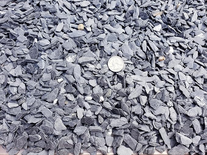 Small World Slate & Stone Aquarium Gravel 6lbs - Natural Substrate for Aquascaping Planted, Freshwater and Saltwater Tanks - Grey - Gravel Size Approx. 1/4"-1/2" (6 lbs)