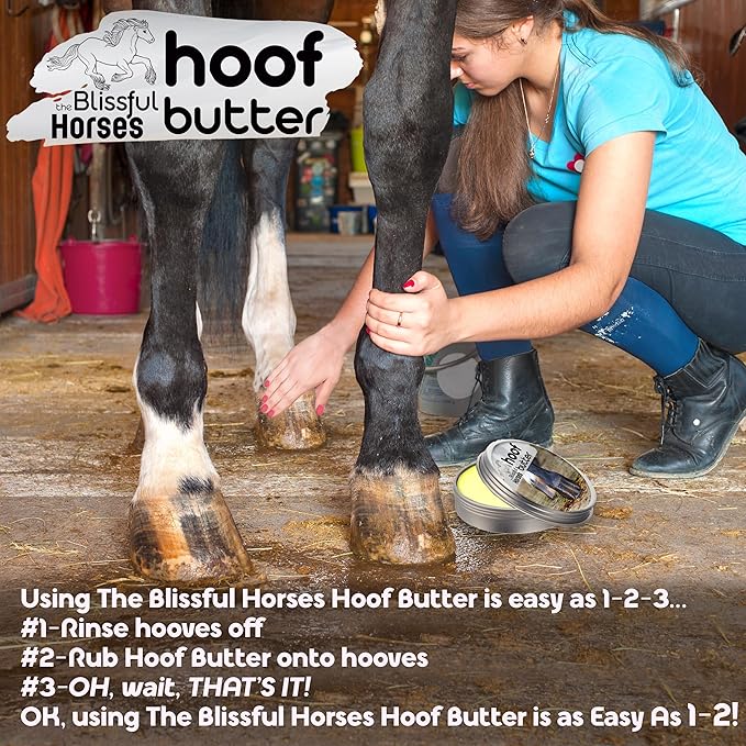 The Blissful Horses Hoof Butter All Natural Support for Your Horse's Hooves, 16-Ounce