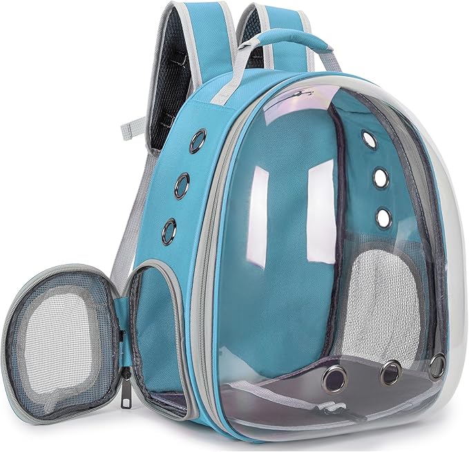 Cat Bubble Backpack Carrier for Small Medium Dogs Cats Carrying Bag, Airline Approved Pet Travel Carrying Bag Dog Hiking Walking Outdoor Backpack (Blue)