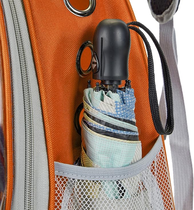 Cat Bubble Backpack Carrier for Small Medium Dogs Cats Carrying Bag, Airline Approved Pet Travel Carrying Bag Dog Hiking Walking Outdoor Backpack (Orange)