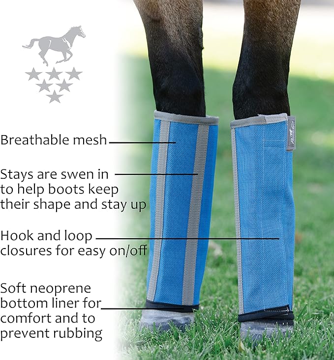 Professional's Choice Deluxe Fly Boots | Breathable Mesh | 4 Pack