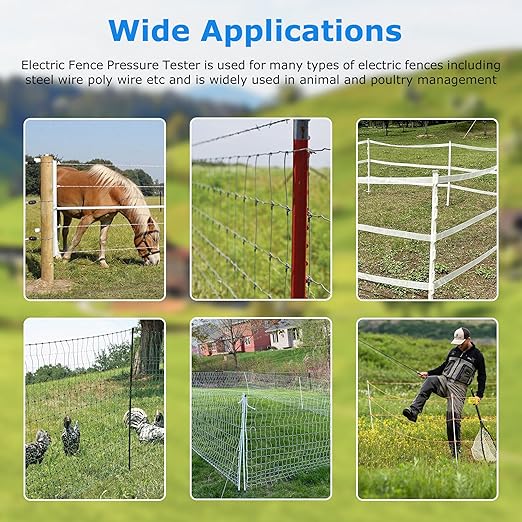 Electric Fence Voltage Tester, 7KV Fence Tester 8 Neon Indicator Lights/Fence Tester for Farms Farms Fault Finder Portable Testing Tool