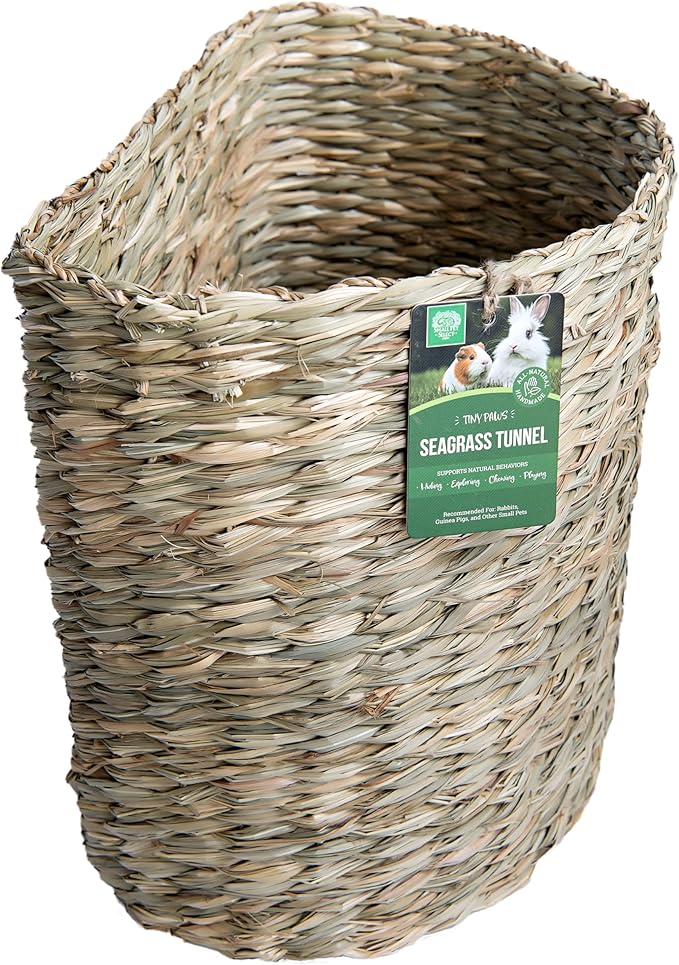 Small Pet Select - Jumbo - Tiny Paws Seagrass Tunnel for Rabbits, Guinea Pigs, and Other Small Animals