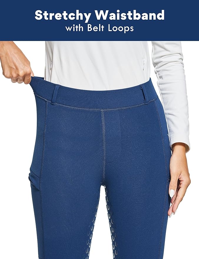 FitsT4 Sports Women's Winter Horse Riding Pants with Zipper Pockets Full Seat Riding Tights Fleece Lined Equestrian Breeches