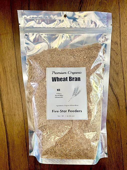 Wheat Bran Bedding & Gutload for Mealworms, Superworms, and Feeder Insects – 5 lb (80 oz) by Five-Star Feeders