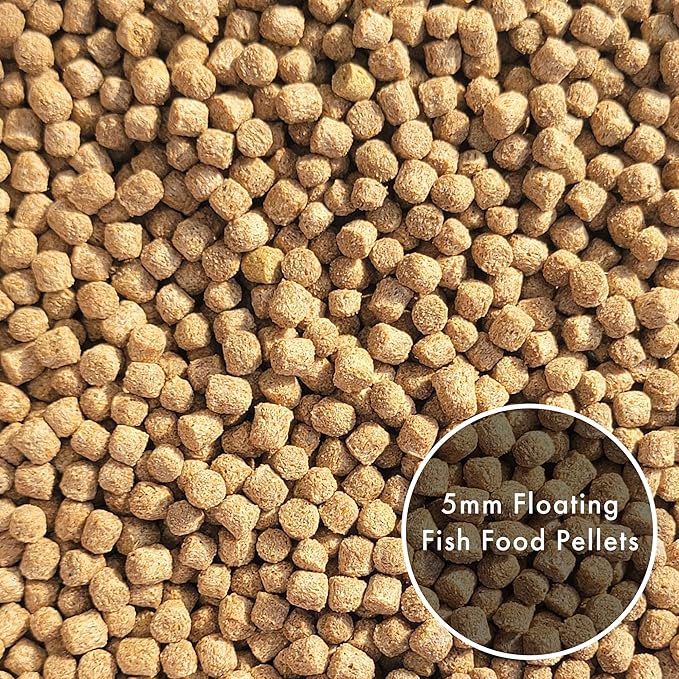 HALF OFF PONDS Show & Grow Koi Fish Food - 30 lb Floating Pellets, 5mm Size - Goldfish Food for Ponds - 35% Protein with Beta Carotene & Vitamins - Enhances Color Vibrancy & Body Definition