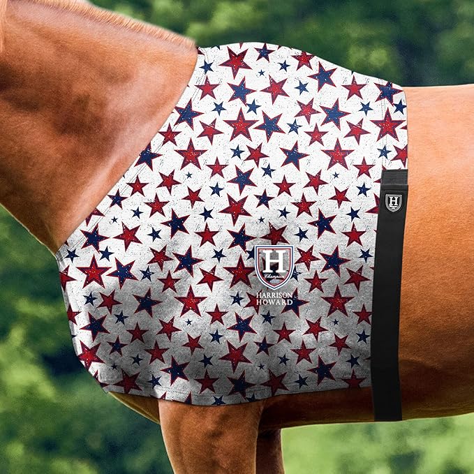 Harrison Howard Heat-Insulating Breathable Stretchy Shoulder Guard Anti Rub Bib for Horse Vivid Stars M