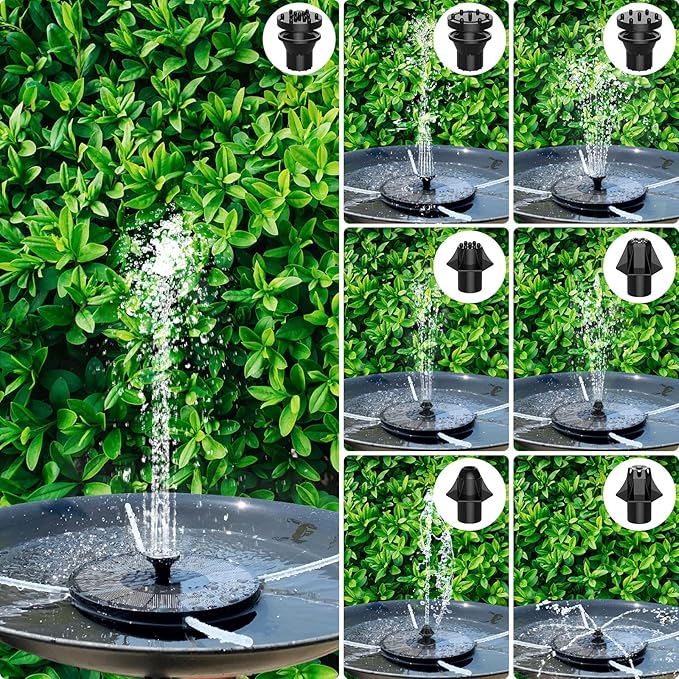 Solar Fountain, Floating Solar Powered Water Fountain Pump for Bird Bath, Garden, Pond, Pool, Outdoor Solar Founatin (2.5W)