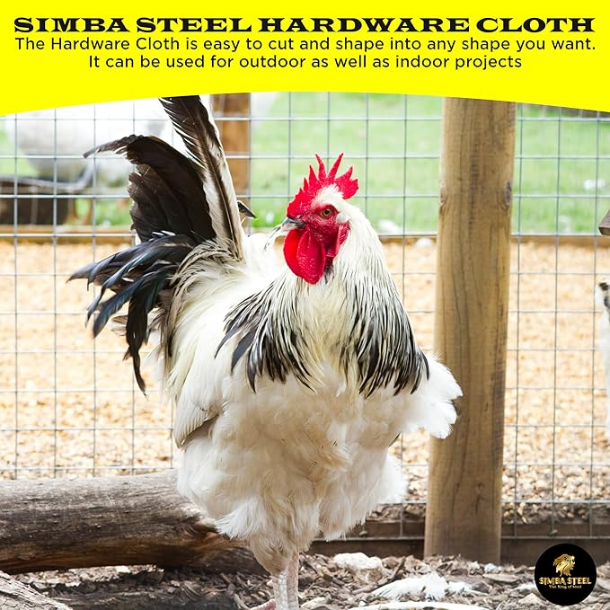 24” x 100 FT Hardware Cloth 1 inch Mesh 16 Gauge, Hot Dip Galvanised Wire Mesh, Rust Proof, Welded Cage Wire Rolls for Garden, Fence, Chicken, Rabbit, Pet Enclosures 24 x 100 (1 x 1)