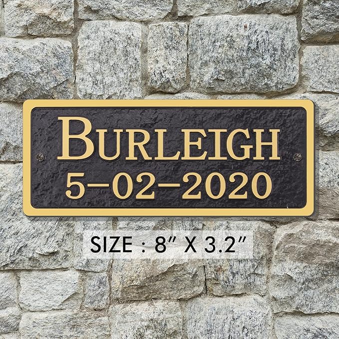 Acrylic Horse Stall Name Plate, 2.4" x 8" Personalized Stall Signs, UV Protected, Custom Pet Name Sign, All Weather Adhesive, Mounting (Gold, Style 7)
