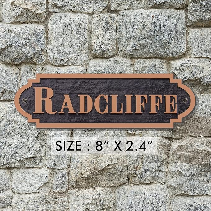 Acrylic Horse Stall Name Plate, 2.4" x 8" Personalized Stall Signs, UV Protected, Custom Pet Name Sign, All Weather Adhesive, Mounting (Antique Copper, Style 6)