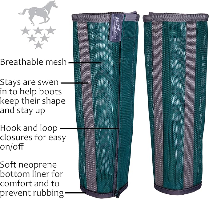 Professional's Choice Deluxe Fly Boots | Breathable Mesh | 4 Pack