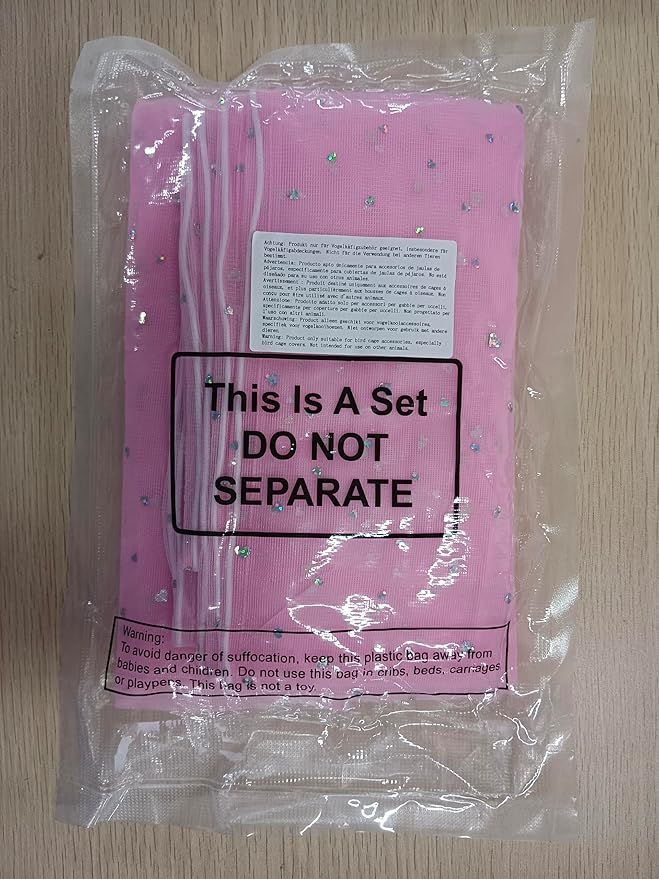 Shappy Large Bird Cage Cover, Bird Cage Seed Catcher, Adjustable Star Pattern Nylon Mesh Net for Parrot Parakeet Macaw Pet Supplies(Pink)
