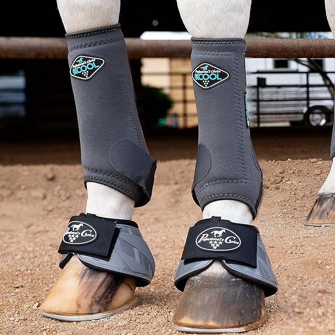 Professional's Choice 2XCOOL Sports Medicine Horse Boots | Protective & Breathable Design for Ultimate Comfort, Durability & Cooling in Active Horses | 2 Pack Medium Charcoal