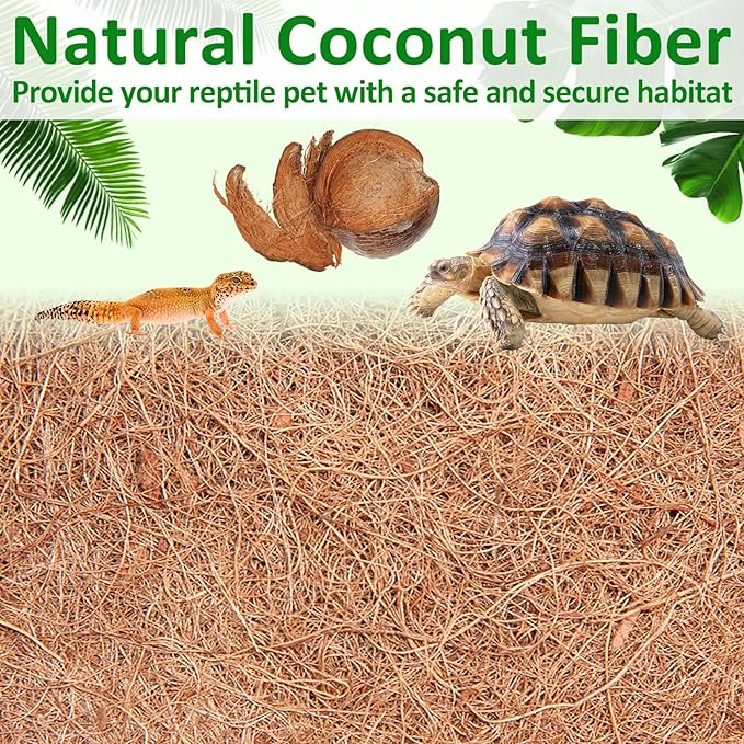 Halatool 2Pack Reptile Carpet 12” X 30” Coconut Fiber Mat for 20 Gallon Reptile Tank Thick Terrarium Bedding Cage Liner Tortoise Habitat Accessories for Turtles Lizard Bearded Dragon Leopard Gecko