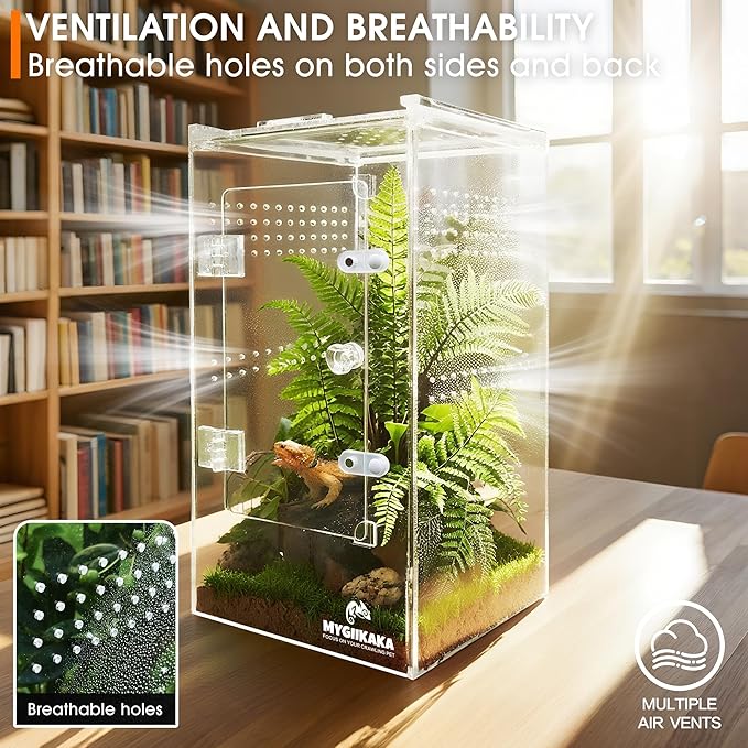 Jumping Spider Enclosure Accessories, Tarantula Spider Box, Bug Cage, Praying Mantis Habitat Enclosure, Snail Insect Terrarium, Caterpillar Habitat (6x6x12 inch)