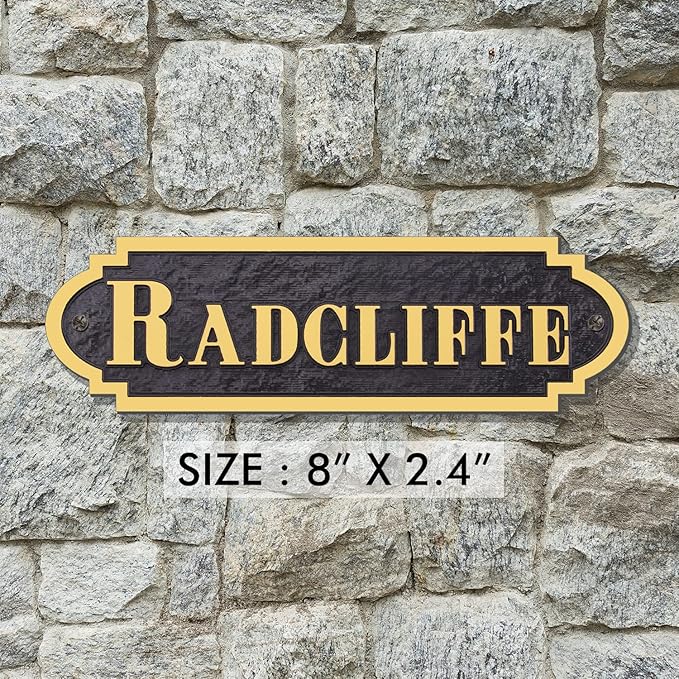 Acrylic Horse Stall Name Plate, 2.4" x 8" Personalized Stall Signs, UV Protected, Custom Pet Name Sign, All Weather Adhesive, Mounting (Gold, Style 6)