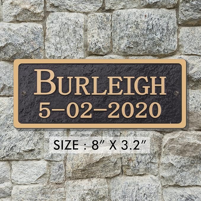 Acrylic Horse Stall Name Plate, 2.4" x 8" Personalized Stall Signs, UV Protected, Custom Pet Name Sign, All Weather Adhesive, Mounting (Rose Gold, Style 7)