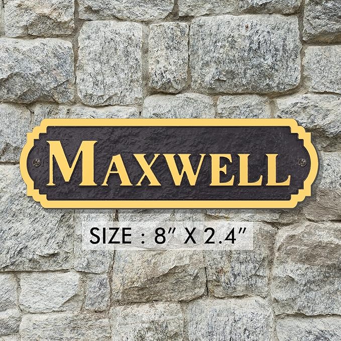 Acrylic Horse Stall Name Plate, 2.4" x 8" Personalized Stall Signs, UV Protected, Custom Pet Name Sign, All Weather Adhesive, Mounting (Gold, Style 5)
