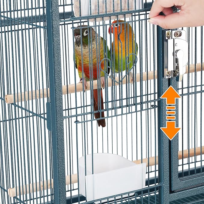 Topeakmart 54'' H Large Bird Cage w/Stand - Parrot Cage for Conures, Parakeets, Cockatiels, Canary, Budgies, Quaker - Navy Blue