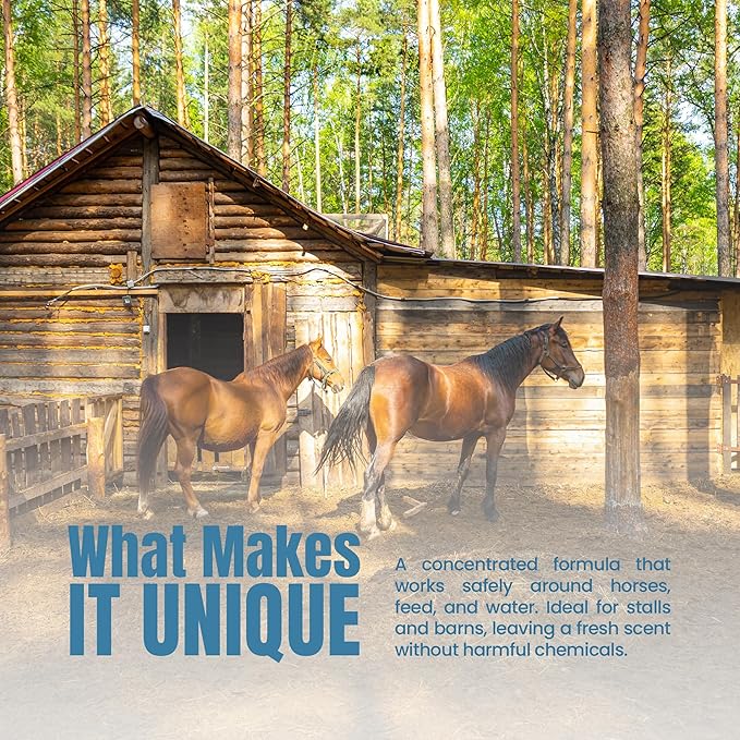 Microbe-Lift Horse Manure & Urine Eliminator – 1 Gallon – Concentrated Formula for Waste & Bedding – Safe for Horses, Feed & Water Areas – Freshens Stalls, Barns & Bedding