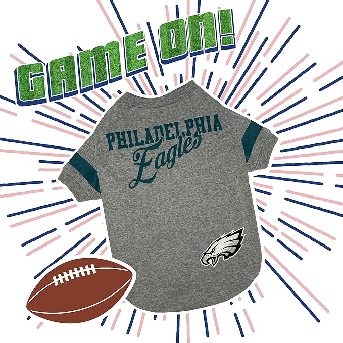 Pets First Philadelphia Eagles Stripe Tee Shirts for Dogs, Medium
