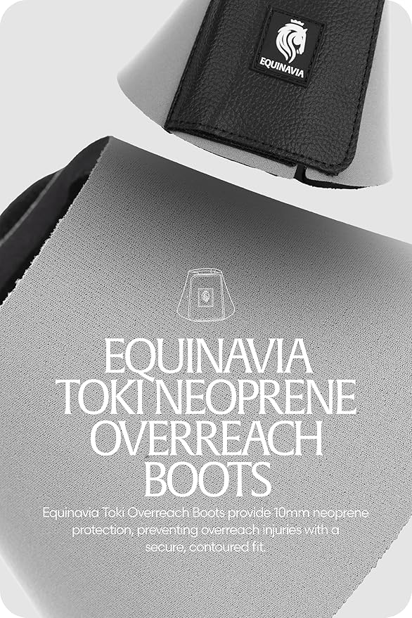 Equinavia Toki Bell Boots for Horses | Neoprene Overreach Boots - Steel Grey - S