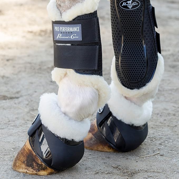 Professional's Choice Spartan II Fleece Bell Boots | Shaped for Ultimate Overreach Protection | Comfort & Shock Absorbing Neoprene Interior