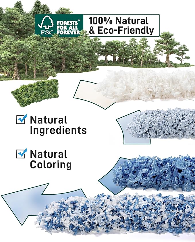 BUCATSTATE Hamster Bedding 15L, 99% Dust-Free Guinea Pig Paper Bedding Odor Control Paper Bedding, Cozy Small Animal Bedding for Rabbit Rat Syrian Dwarf Hamsters Gerbils (Ocean Blue)