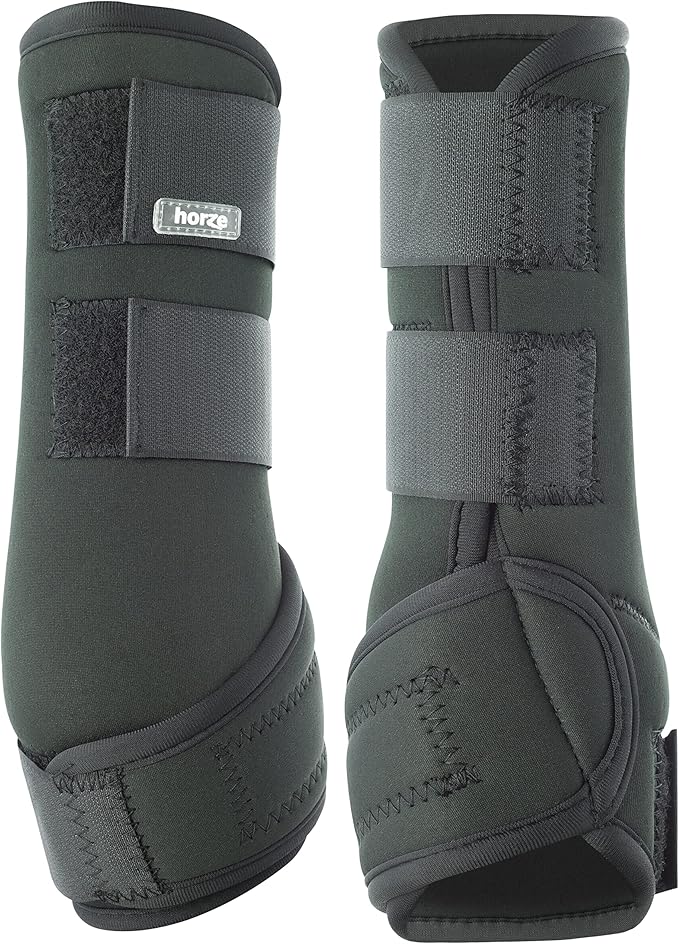 HORZE Brushing Splint Boots for Horses (Pair) - Durable Neoprene, Secure Closure, Lightweight - Black - M