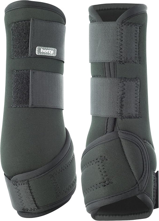 HORZE Brushing Splint Boots for Horses (Pair) - Durable Neoprene, Secure Closure, Lightweight - Black - XL