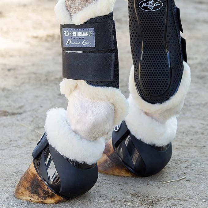 Professional's Choice Spartan II Fleece Bell Boots | Shaped for Ultimate Overreach Protection | Comfort & Shock Absorbing Neoprene Interior